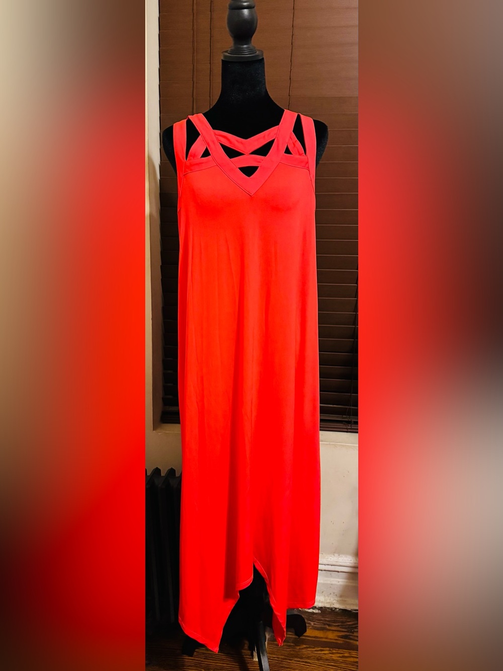 Karin Stevens Sleeveless Coral Maxi Dress